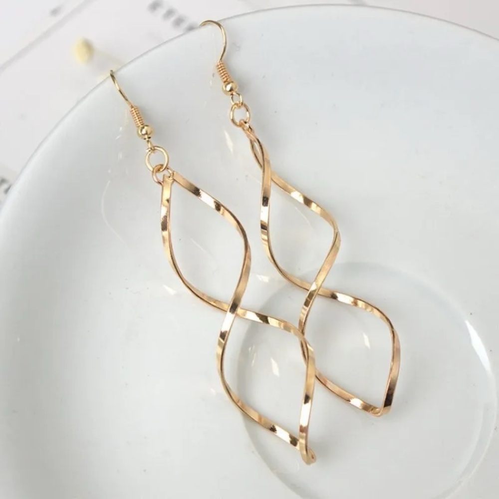 NWT Spiral Gold Finish Earrings